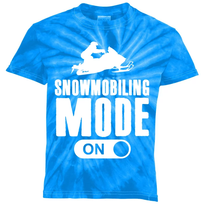 Snowmobiling Mode On Kids Snowmobile Gift Snow Machine Rider Gift Kids Tie-Dye T-Shirt