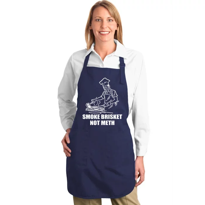 Smoke Brisket Not Meth Full-Length Apron With Pocket