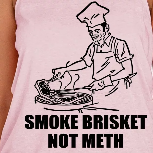 Smoke Brisket Not Meth Women's Knotted Racerback Tank