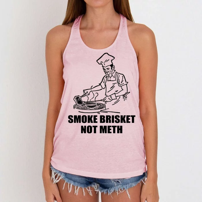 Smoke Brisket Not Meth Women's Knotted Racerback Tank