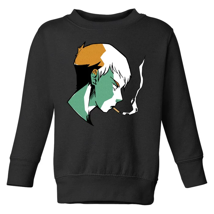 Smoking Anime Boy Toddler Sweatshirt