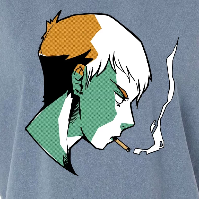 Smoking Anime Boy Garment-Dyed Women's Muscle Tee