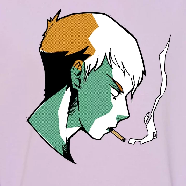 Smoking Anime Boy Garment-Dyed Sweatshirt