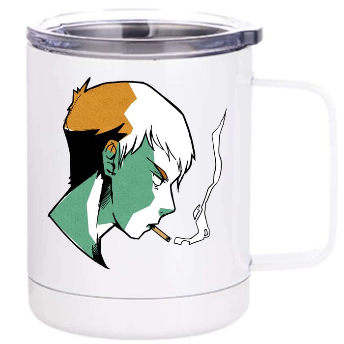 Smoking Anime Boy Front & Back 12oz Stainless Steel Tumbler Cup