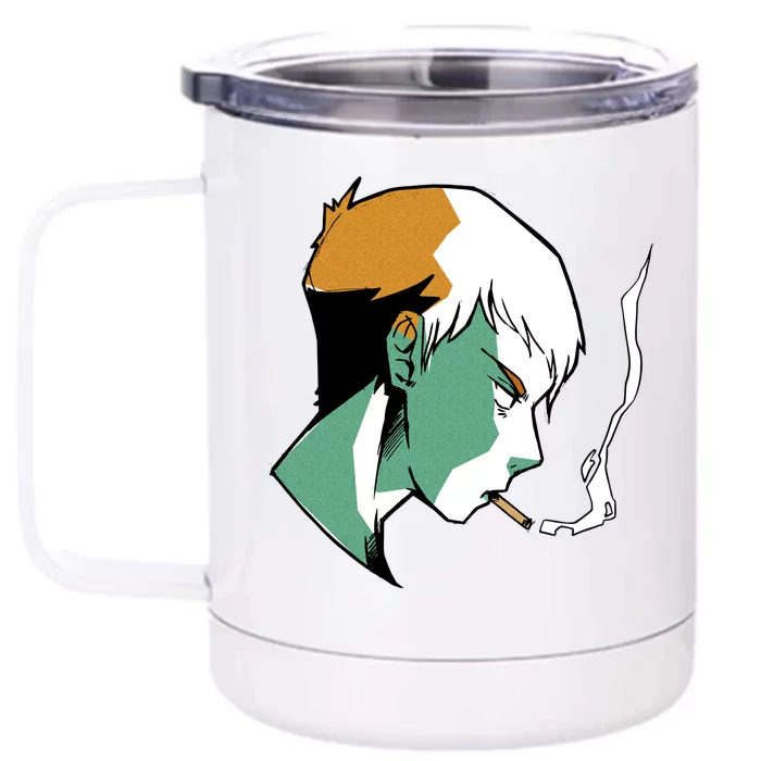 Smoking Anime Boy Front & Back 12oz Stainless Steel Tumbler Cup