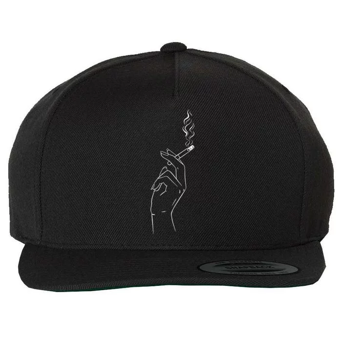 Smoking Hand Wool Snapback Cap