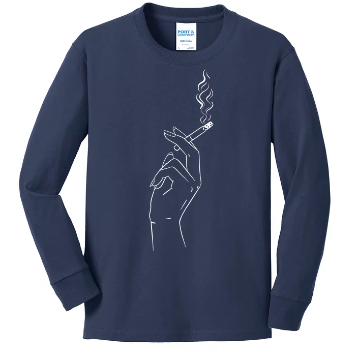 Smoking Hand Kids Long Sleeve Shirt