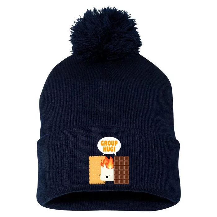 S'mores Group Hug Pom Pom 12in Knit Beanie