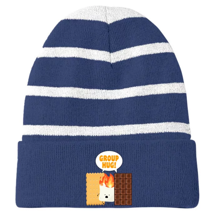 S'mores Group Hug Striped Beanie with Solid Band