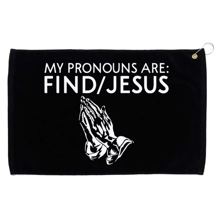 Shaneyyricch My Pronouns Are Find Jesus Grommeted Golf Towel