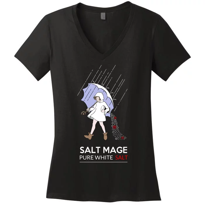 Salt Mage Pure White Salt Women's V-Neck T-Shirt