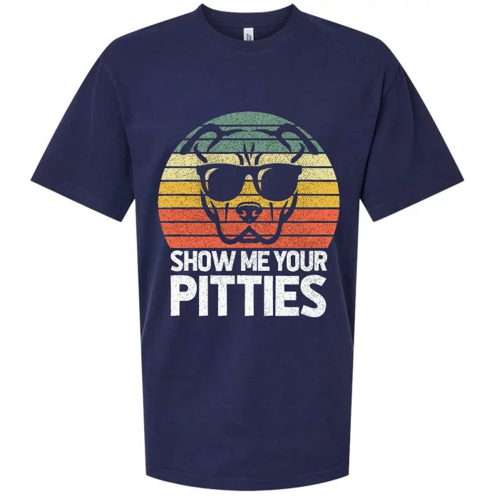 Show Me Pitties Retro Pitbull Pitty Dog Lover Owner Vintage Sueded Cloud Jersey T-Shirt