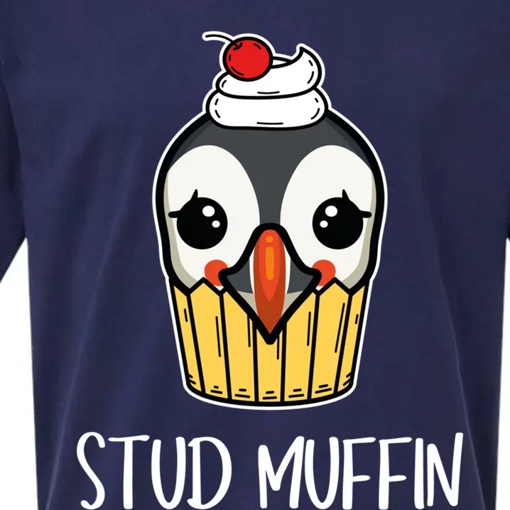 Stud Muffin Puffin Pun Best Pastries Birds Cute Gift Sueded Cloud Jersey T-Shirt