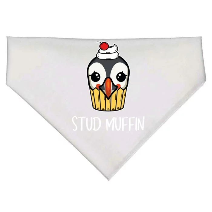 Stud Muffin Puffin Pun Best Pastries Birds Cute Gift USA-Made Doggie Bandana