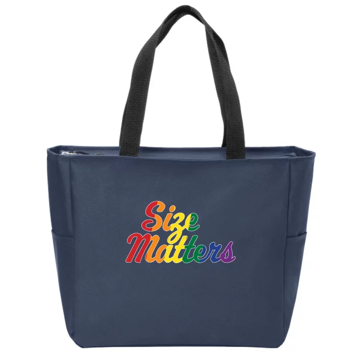 Size Matters Pride Rainbow Zip Tote Bag