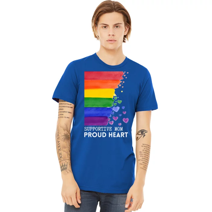 Supportive Mom Proud Heart Mom Pride Lgbt Cute Gift Premium T-Shirt