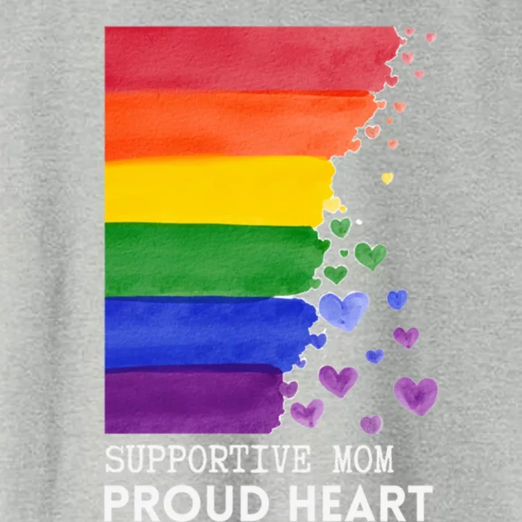 Supportive Mom Proud Heart Mom Pride Lgbt Cute Gift Women's Crop Top Tee