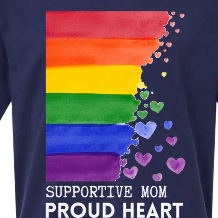 Supportive Mom Proud Heart Mom Pride Lgbt Cute Gift Sueded Cloud Jersey T-Shirt