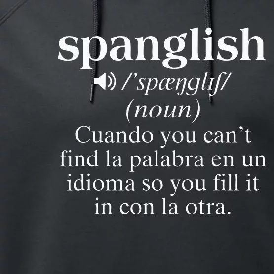 Spanglish Mexican Puerto Rican Venezuelan Spanish Teacher Performance Fleece Hoodie