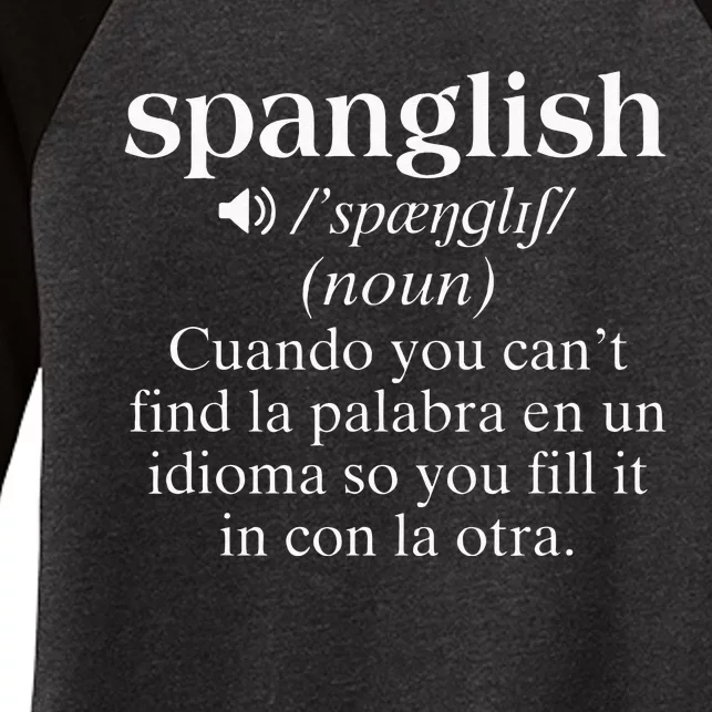 Spanglish Mexican Puerto Rican Venezuelan Spanish Teacher Women's Tri-Blend 3/4-Sleeve Raglan Shirt