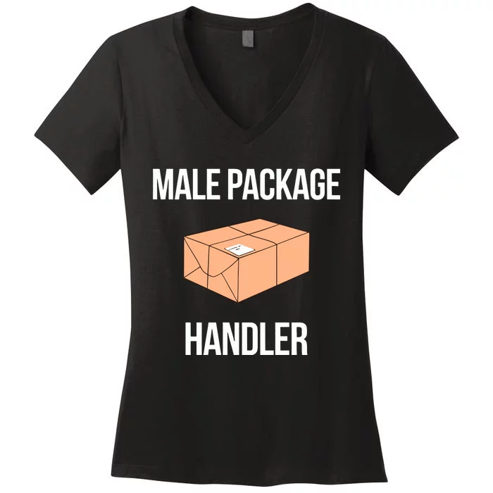 Summerhaysbros Male Package Handler Women's V-Neck T-Shirt