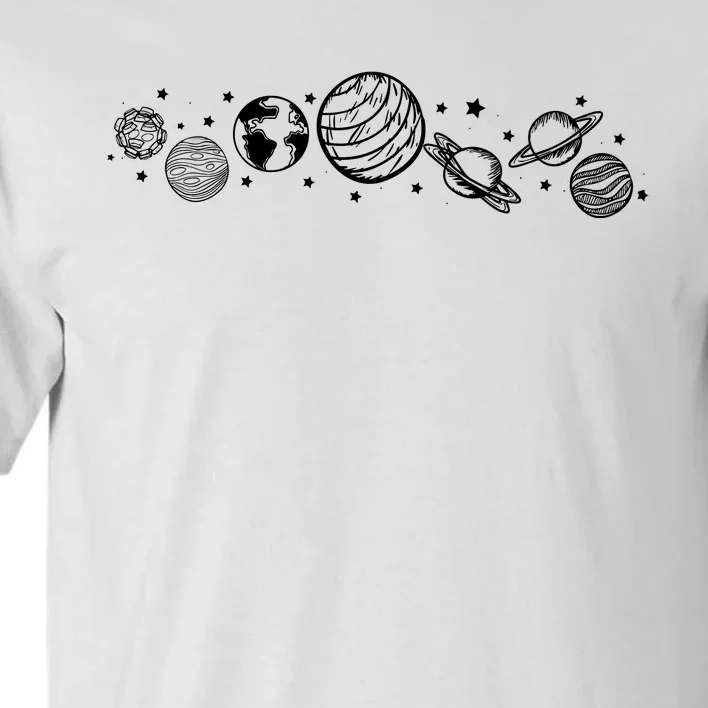 Space Minimalist Planets Star Galaxy Tall T-Shirt