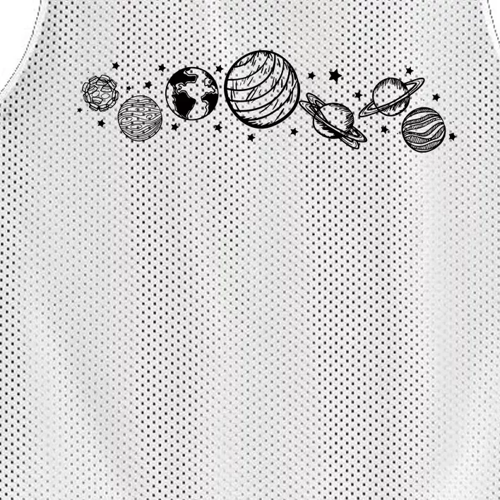 Space Minimalist Planets Star Galaxy Mesh Reversible Basketball Jersey Tank