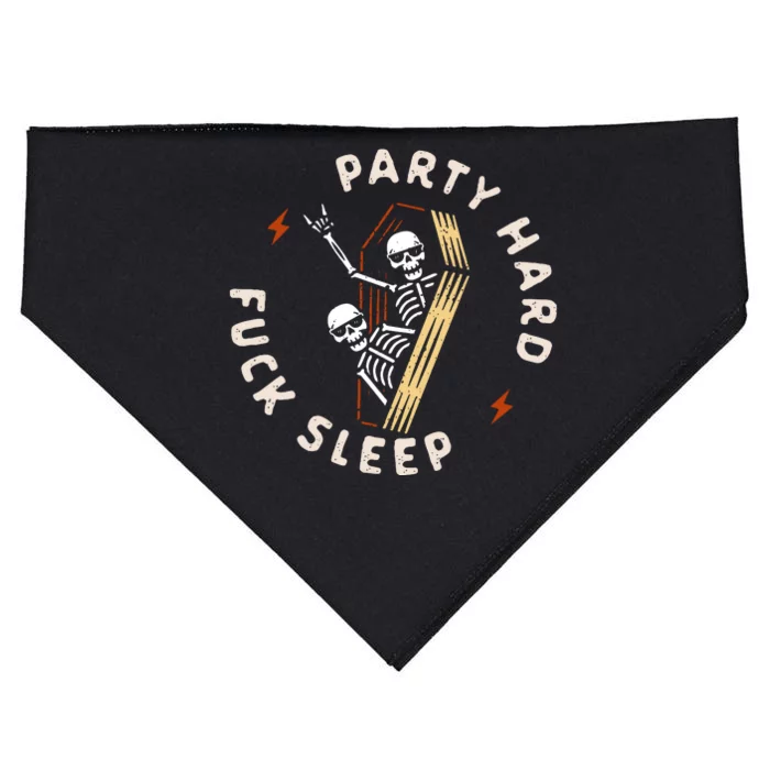 Slogan Motif Party Hard Fuck USA-Made Doggie Bandana