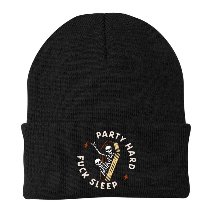 Slogan Motif Party Hard Fuck Knit Cap Winter Beanie