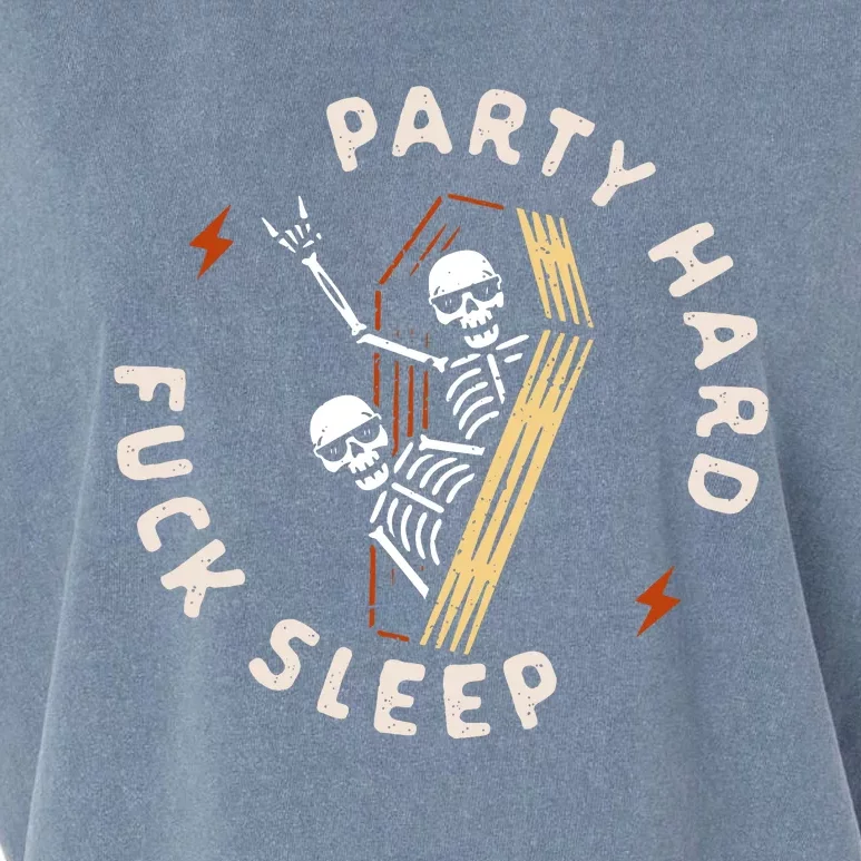 Slogan Motif Party Hard Fuck Garment-Dyed Women's Muscle Tee