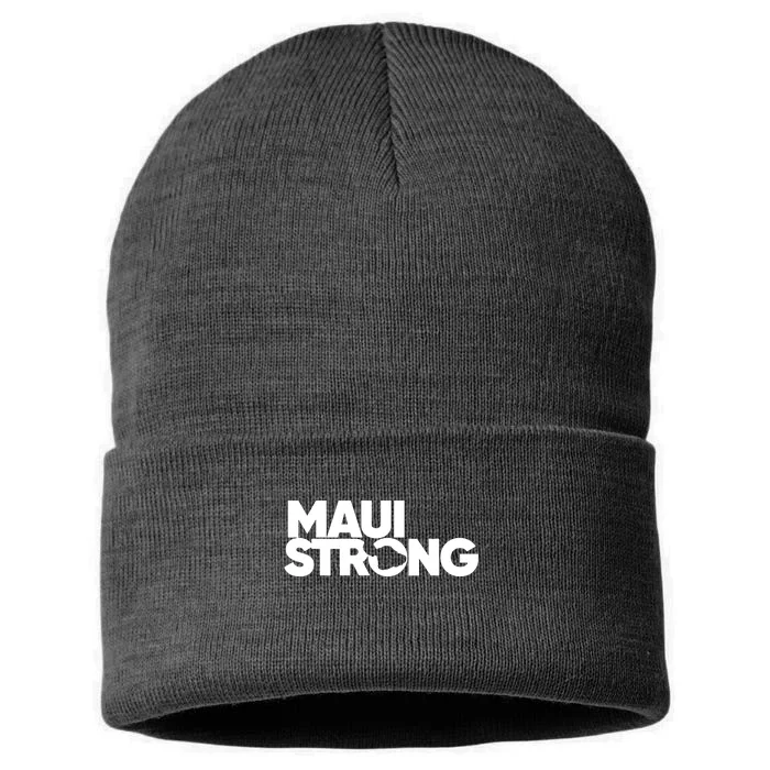 Support Maui Pray For Maui Hawaii Strong Gift Sustainable Knit Beanie