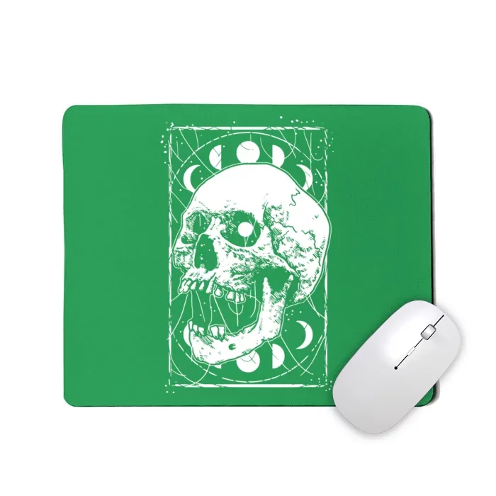 Skull Moon Phases Pastel Goth Gothic Occult Wicca Mousepad