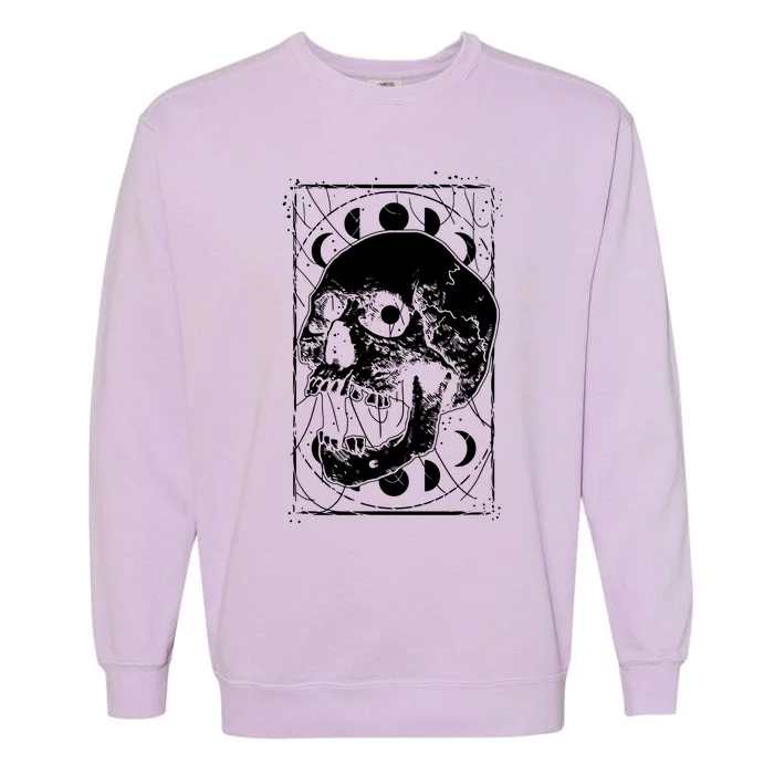 Skull Moon Phases Pastel Goth Gothic Occult Wicca Garment-Dyed Sweatshirt