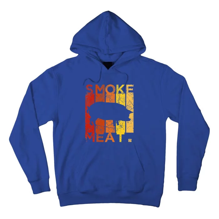 Smoke Meat Pig Bbq Smoking Pork Butt Yellow Red Vintage Tall Hoodie