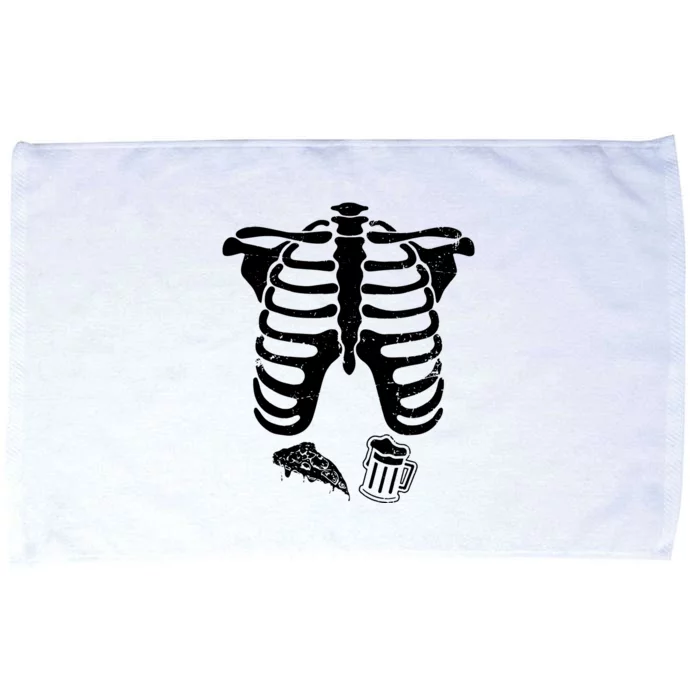 Skeleton Maternity Pizza & Beer Black Microfiber Hand Towel