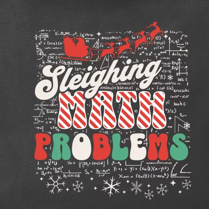 Sleighing Math Problems Funny Christmas Math Teacher Santa Zip Tote Bag