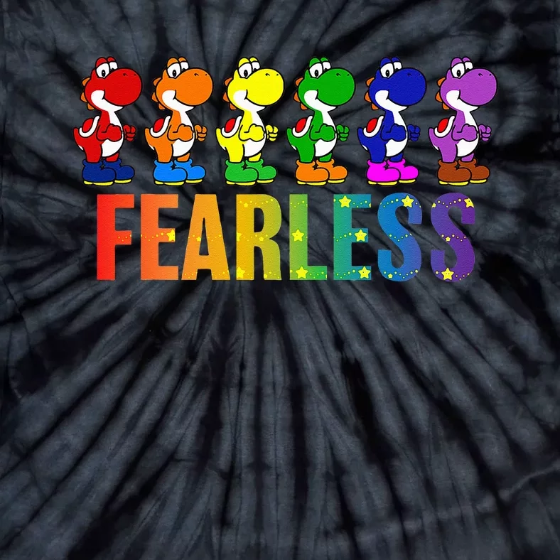 Super Mario Pride Yoshi Fearless Rainbow Line Up Tie-Dye T-Shirt