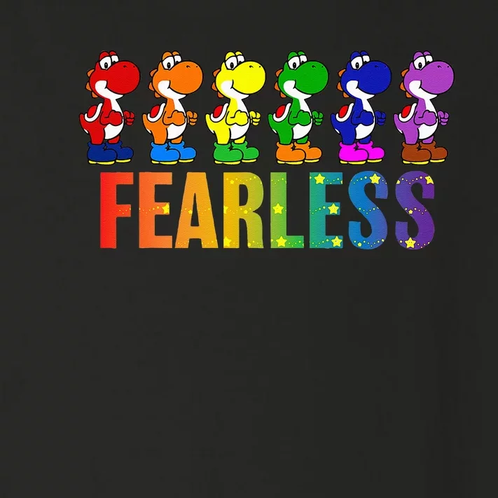 Super Mario Pride Yoshi Fearless Rainbow Line Up Toddler Long Sleeve Shirt