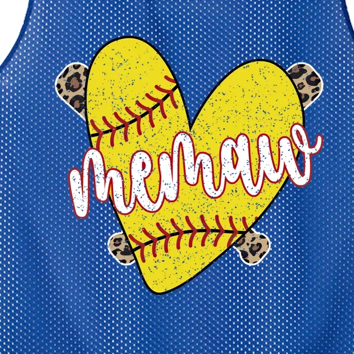 Softball Memaw Proud Softball Player Memaw Great Gift Mesh Reversible Basketball Jersey Tank