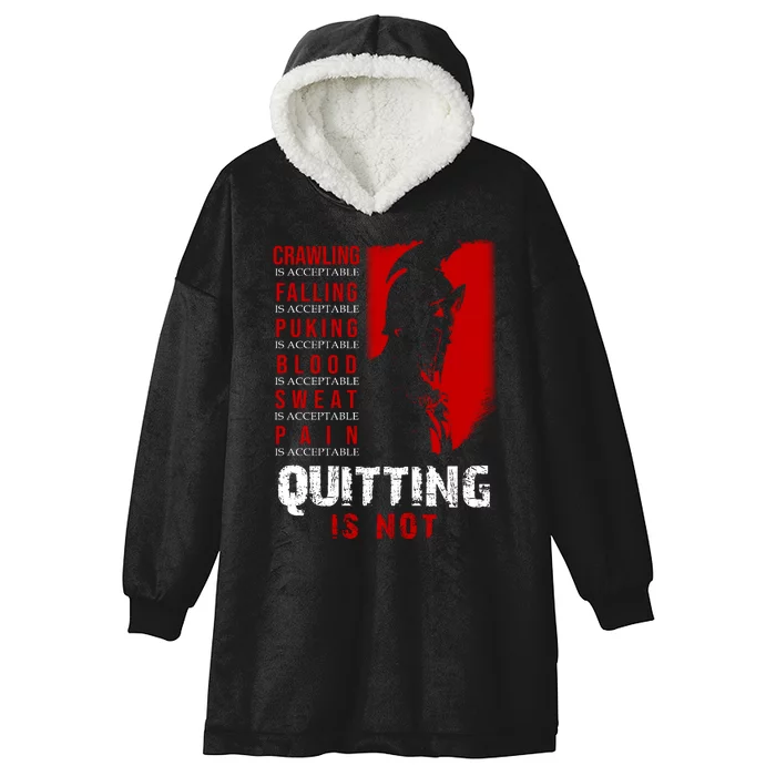 Spartan Motivational Quote Hooded Wearable Blanket