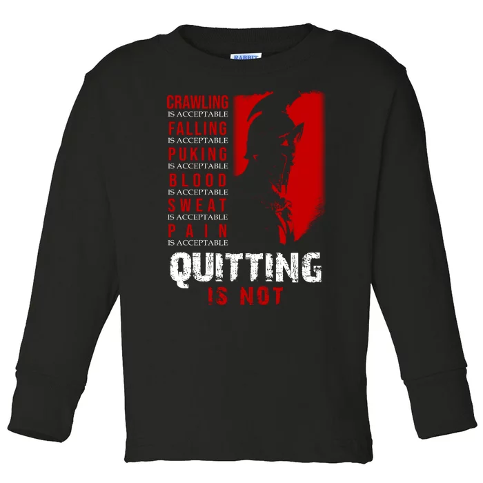 Spartan Motivational Quote Toddler Long Sleeve Shirt