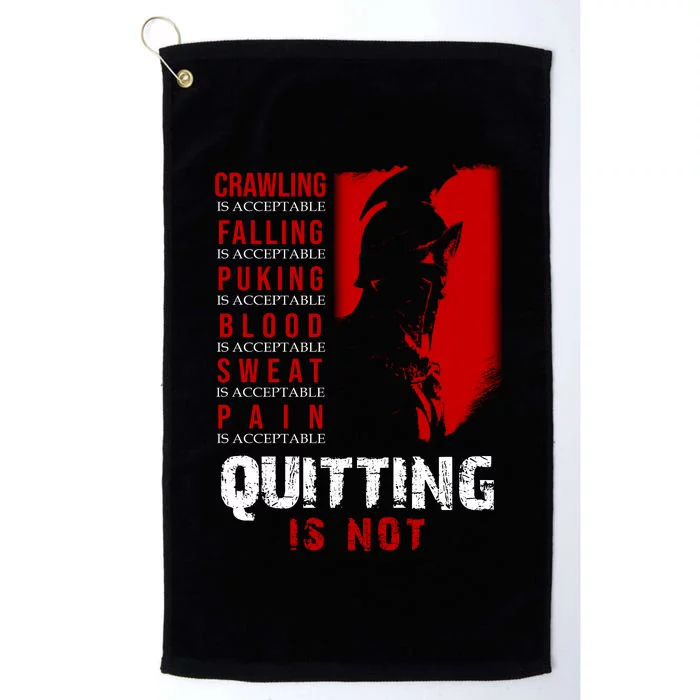 Spartan Motivational Quote Platinum Collection Golf Towel