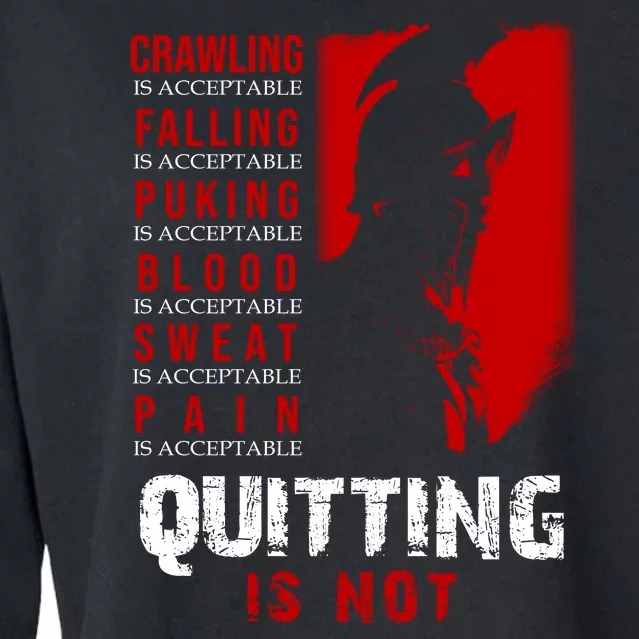 Spartan Motivational Quote Cropped Pullover Crew