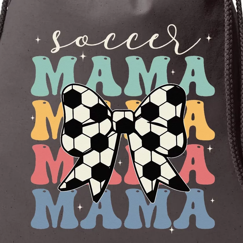 Soccer Mama Retro Groovy Soccer Softball Mom Drawstring Bag