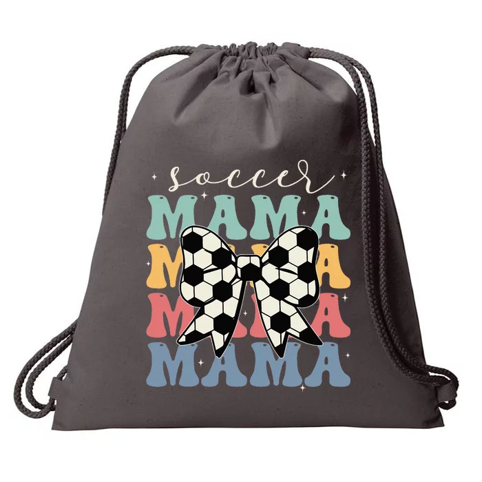 Soccer Mama Retro Groovy Soccer Softball Mom Drawstring Bag