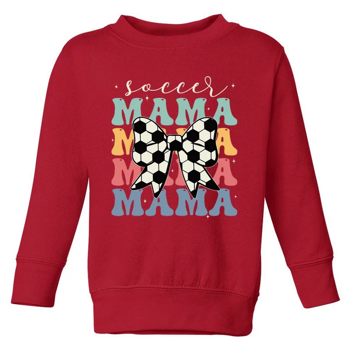 Soccer Mama Retro Groovy Soccer Softball Mom Toddler Sweatshirt