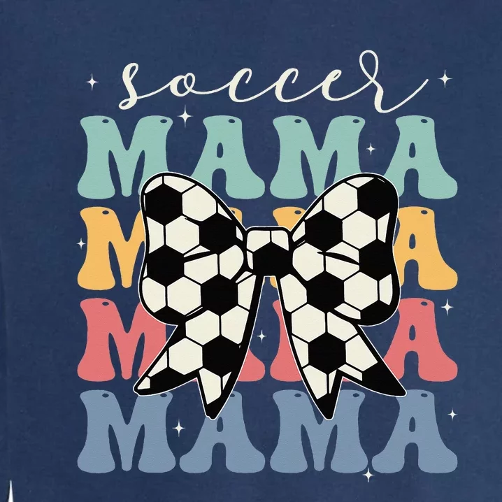 Soccer Mama Retro Groovy Soccer Softball Mom Garment-Dyed Sweatshirt