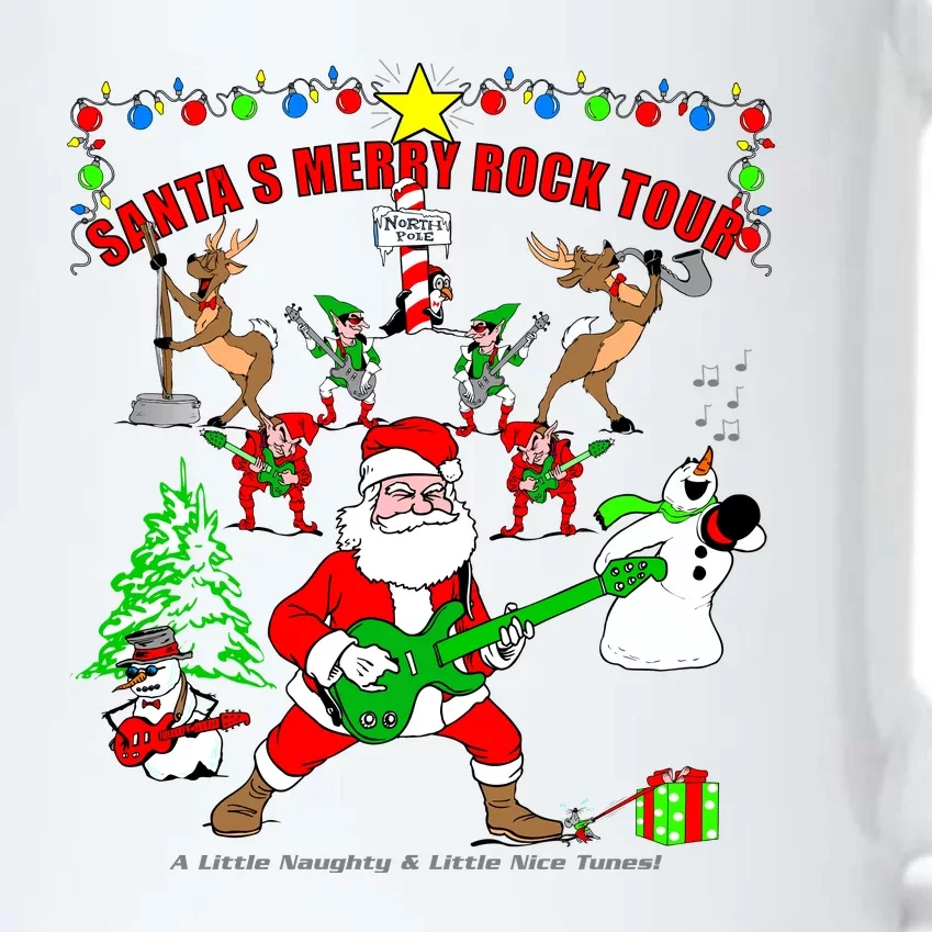 Santa's Merry Rock Tour Christmas Party Black Color Changing Mug