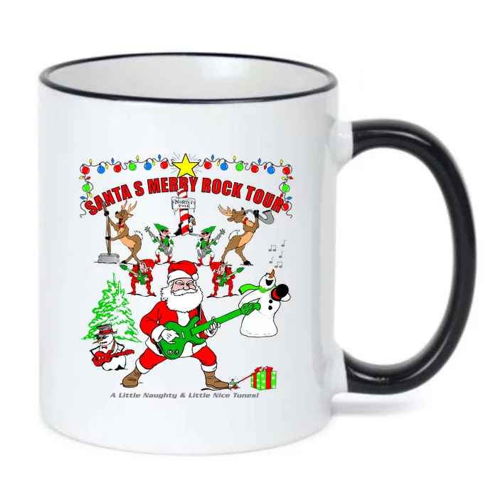 Santa's Merry Rock Tour Christmas Party Black Color Changing Mug