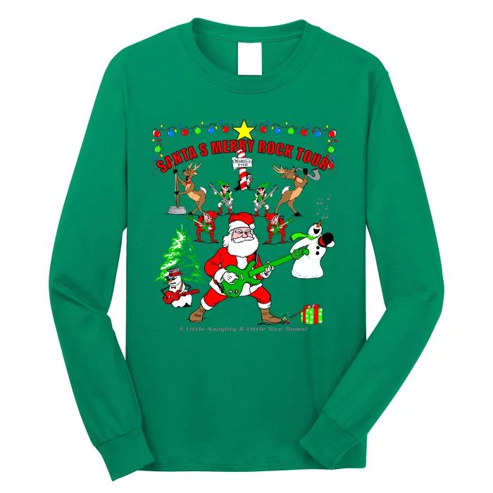 Santa's Merry Rock Tour Christmas Party Long Sleeve Shirt